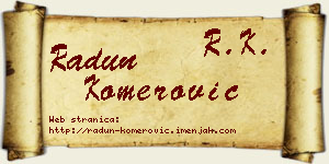 Radun Komerović vizit kartica